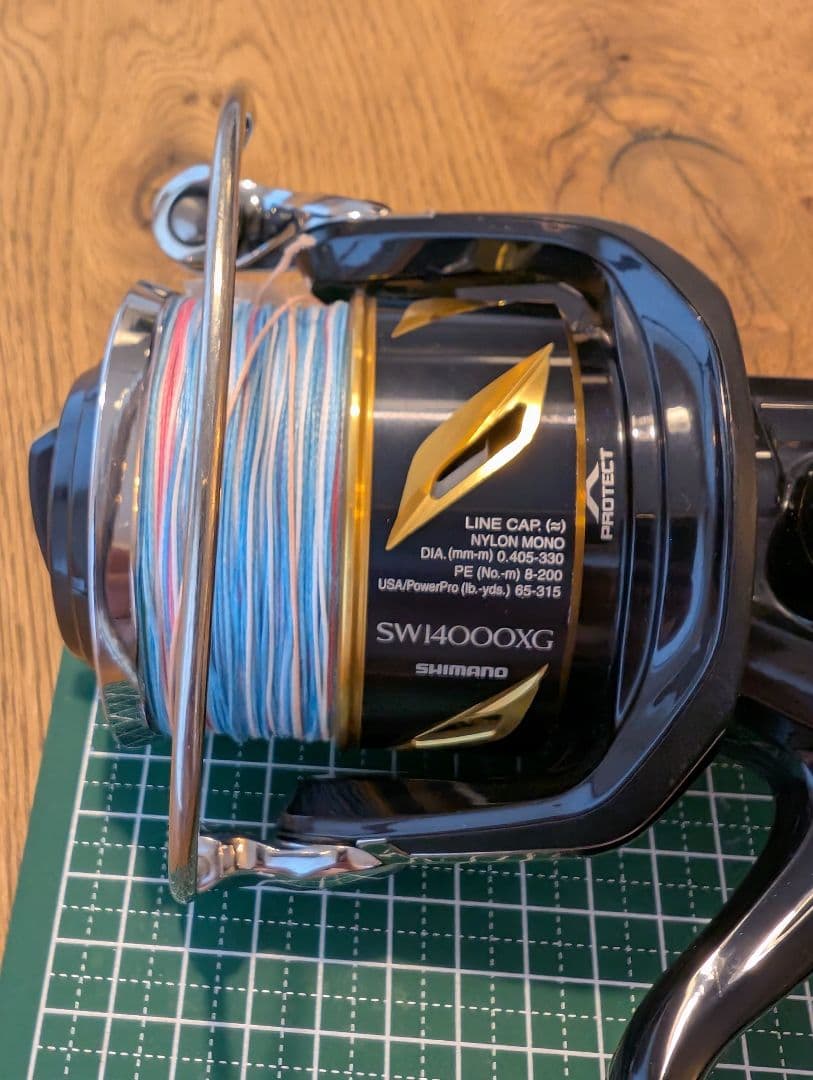 機関良好 シマノ 19 ステラsw 14000XG 左巻き 社外ハンドルノブ付