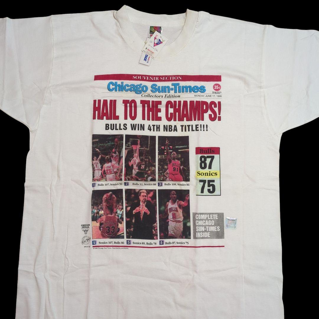超希少 デッドストック】シカゴブルズ ニュースペーパー Tシャツ