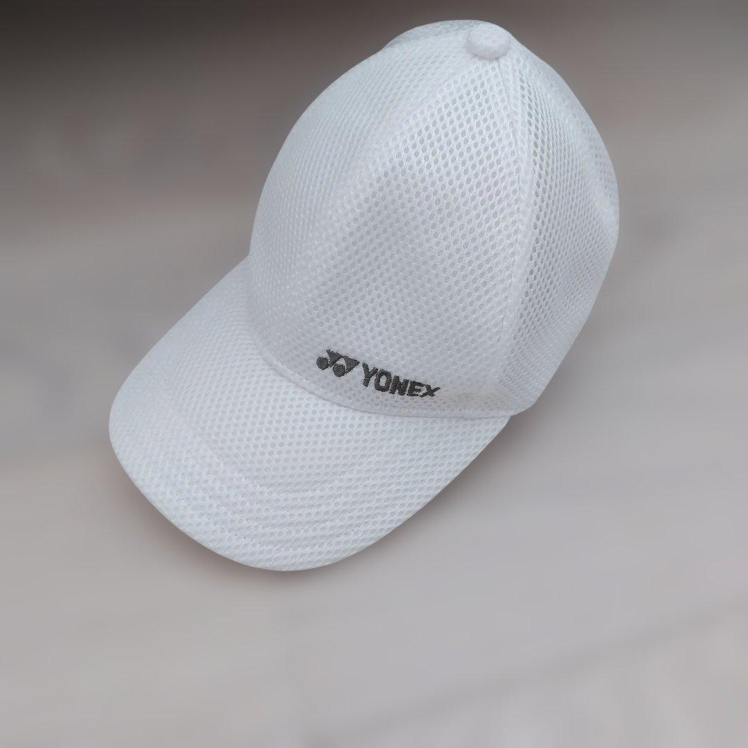 YONEX メッシュキャップ ホワイト - メルカリ