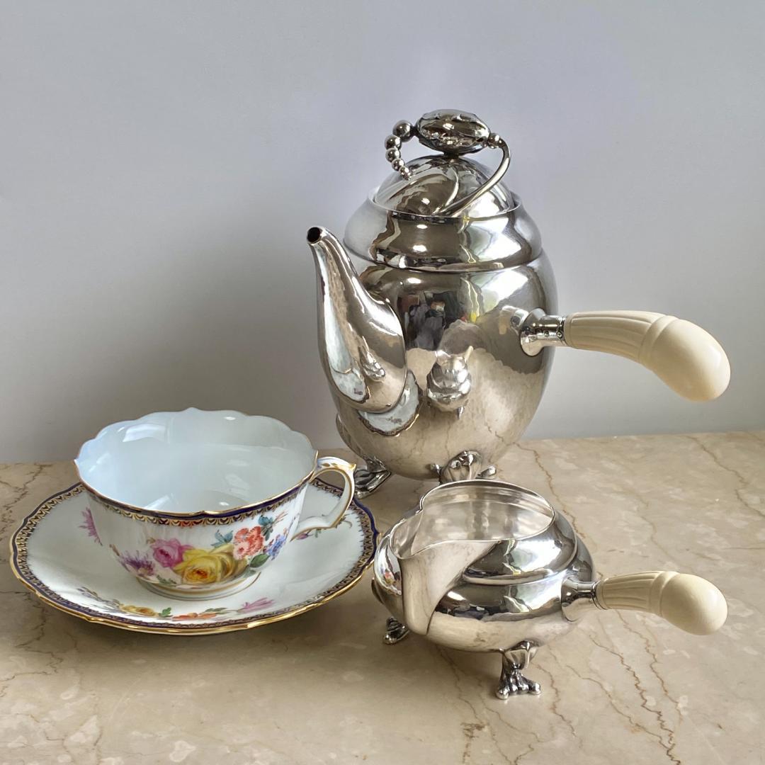 H227 美品 ジョージ ジェンセン シルバー925 ブロッサム ポット - メルカリ