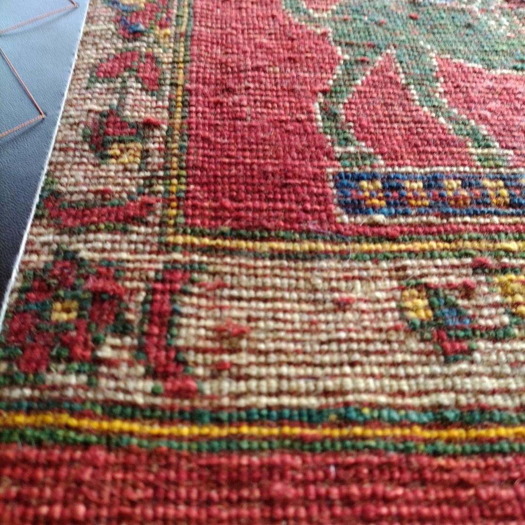 ギャッベ ライオン イラン 手織り 草木染め 手紬 チェアマット 特大