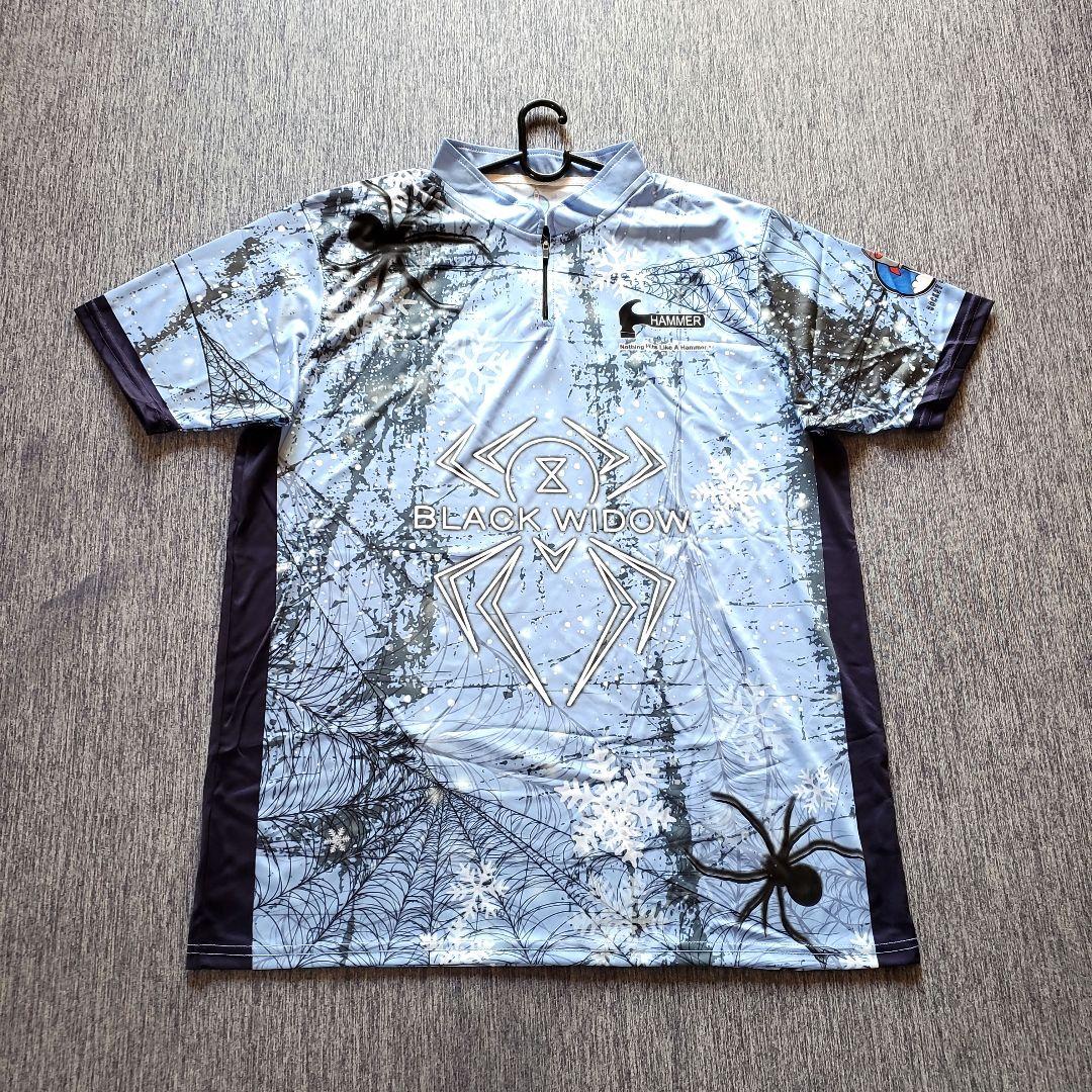 新品✨ブラックウィドー【日本サイズ3L】ブルー 蜘蛛 雪 ロゴ入り