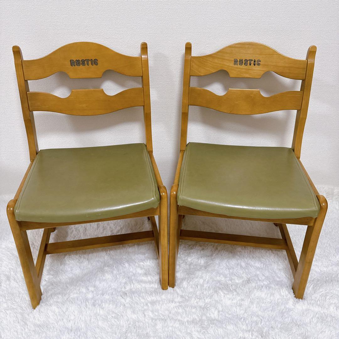 大人気✨️カリモク ルスティック ダイニングチェア×2 廃盤 木製