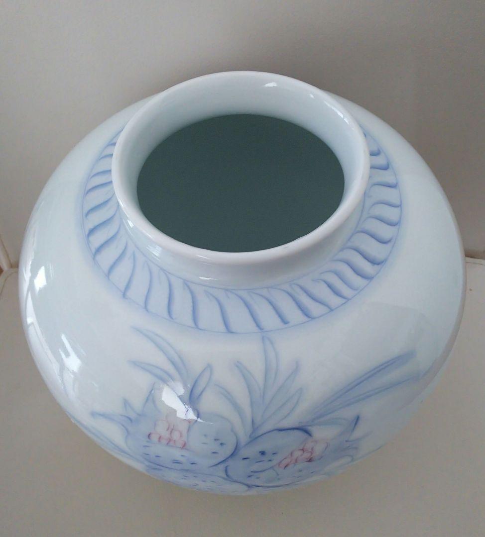 レトロ 有田焼 琥山窯 ざくろ 花瓶 壺 - メルカリ