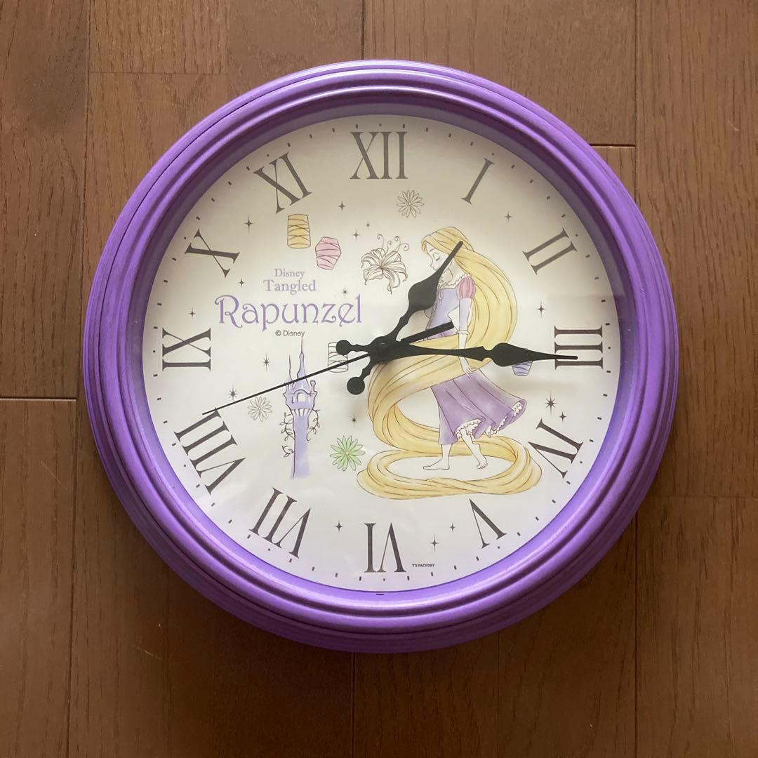 Disney ディズニー ラプンツェル 壁掛け時計 連続秒針 パープル - メルカリ