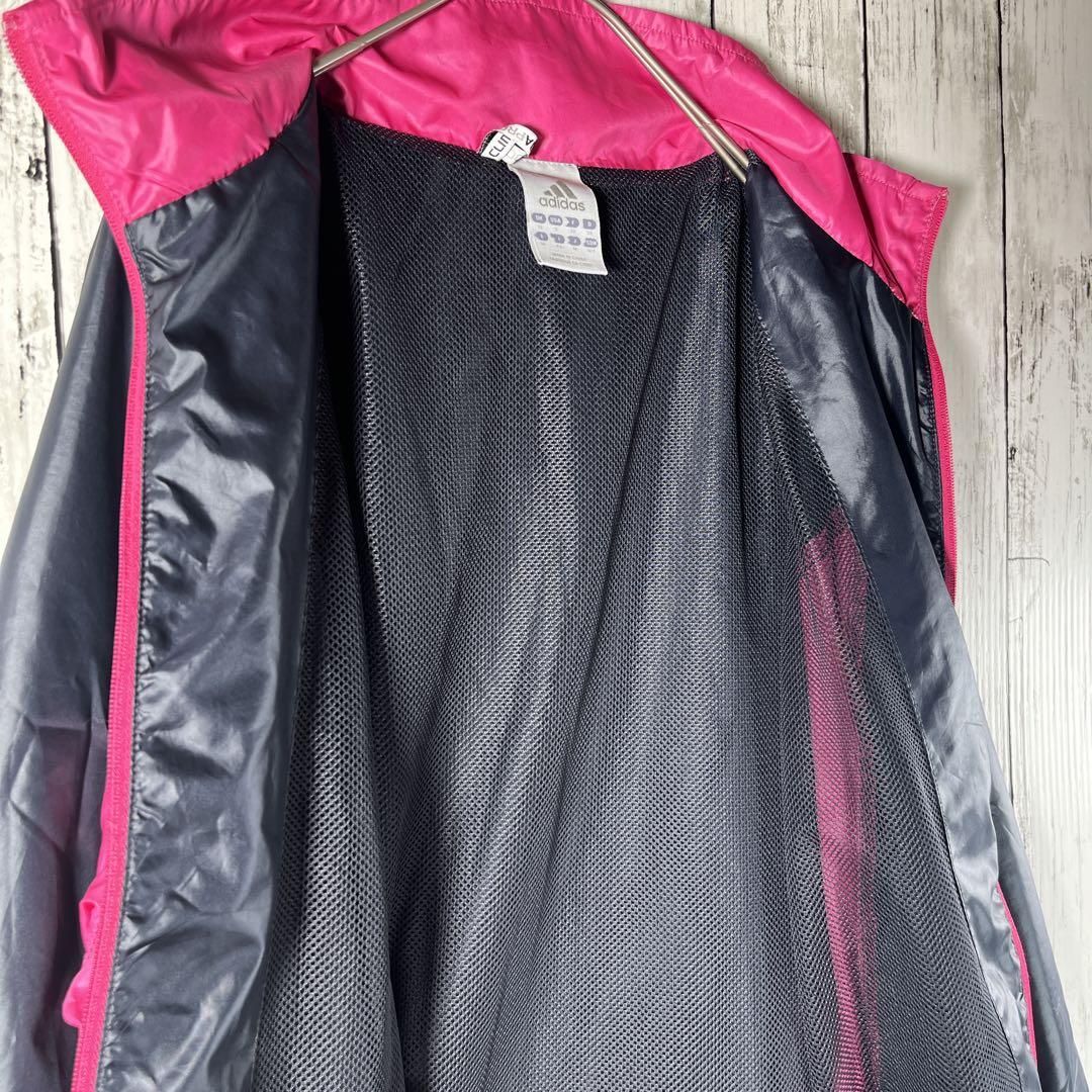 アディダス ウインドブレーカー クリマプルーフ ネイビー ピンク M