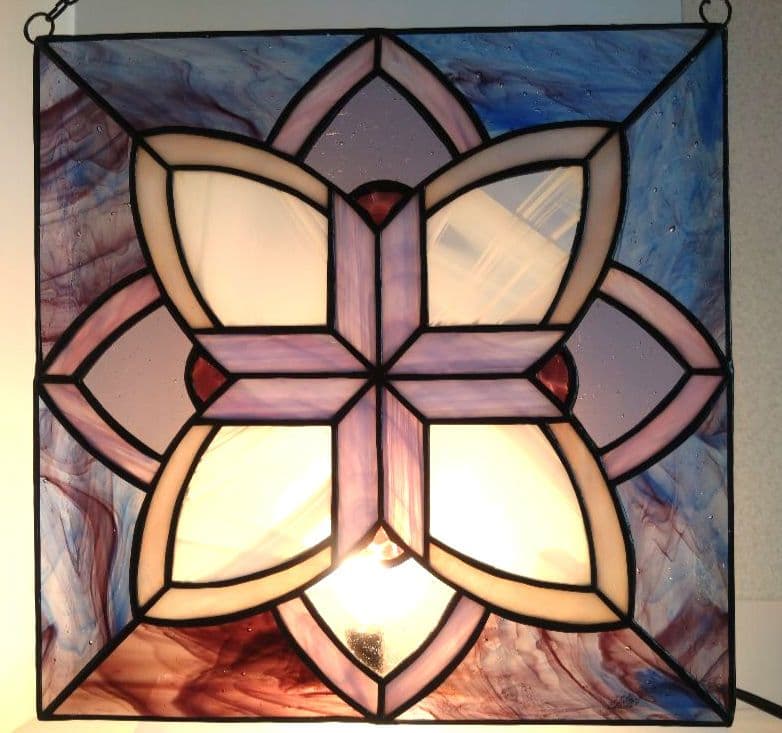 ステンドグラスパネル140-2紫系 - メルカリ