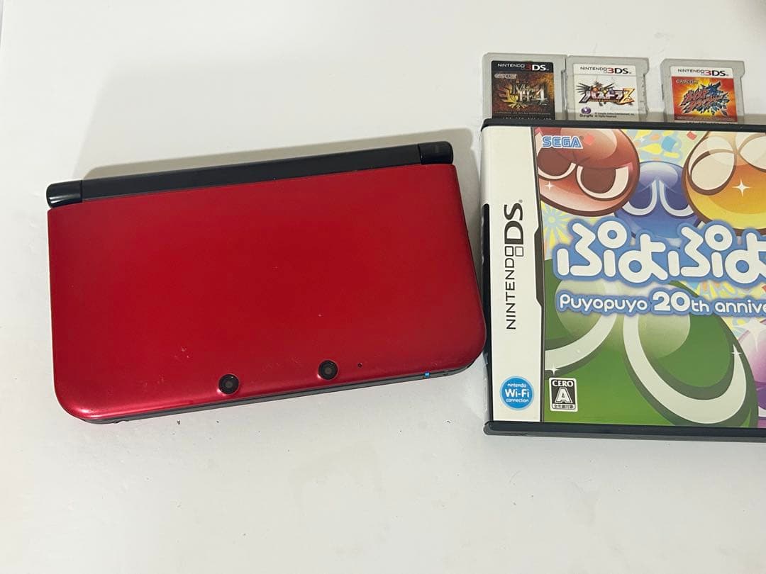 動作品・ソフト付き】ニンテンドー 3DS LL レッド ブラック 赤 黒