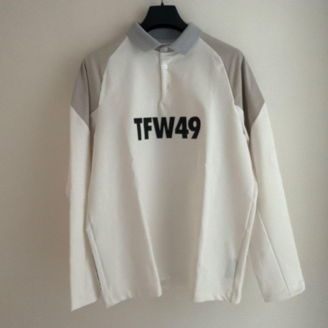 TFW49 長袖ポロシャツ ホワイト/グレー TFW49 - LINE SLEEVE POLO | ポロシャツ | ホワイト×ライトグレー