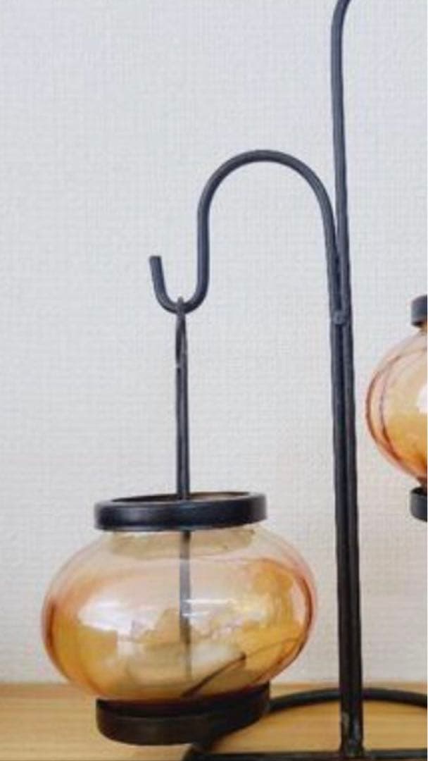 ヴィンテージ♦️アイアン♦️ダブル キャンドルスタンド♦️癒し