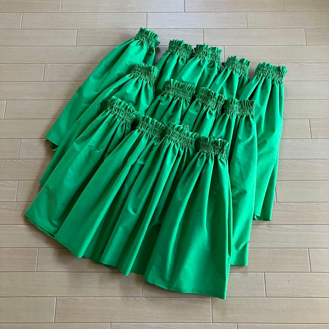 マハロ1128様専用☆切り替えパウスカート☆フラダンス☆グラスグリーン