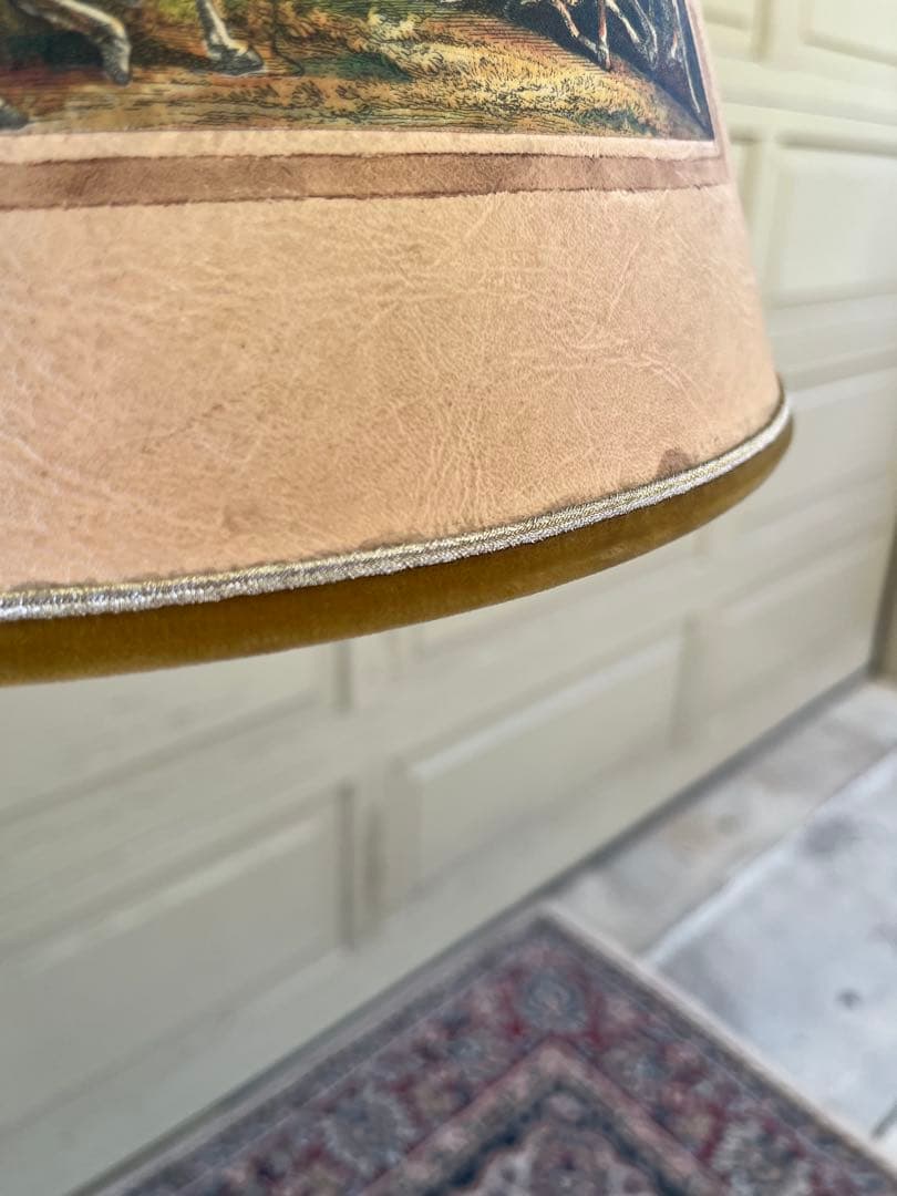 ぱせり様専用 真鍮フロアライトクラシック 狩猟画 ランプシェード