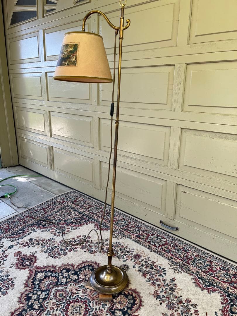 ぱせり様専用 真鍮フロアライトクラシック 狩猟画 ランプシェード