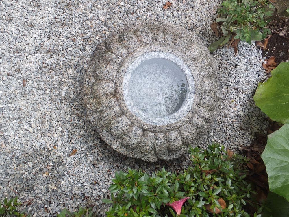 見立て御影石水鉢・向鉢】庭石オブジェ箱庭造園ガーデニング