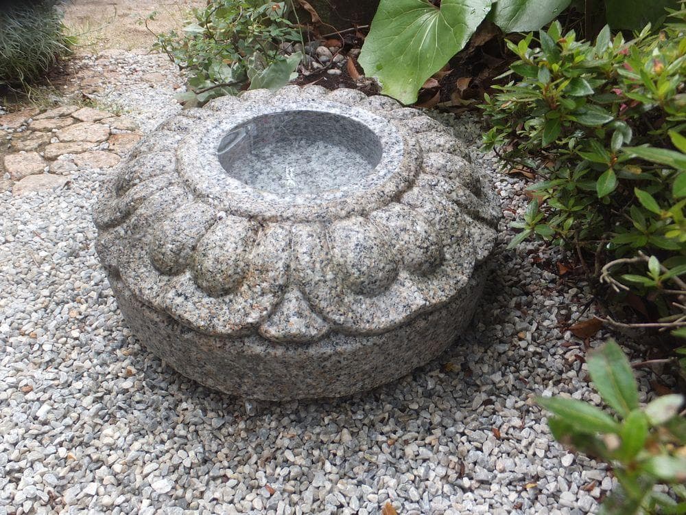 見立て御影石水鉢・向鉢】庭石オブジェ箱庭造園ガーデニング