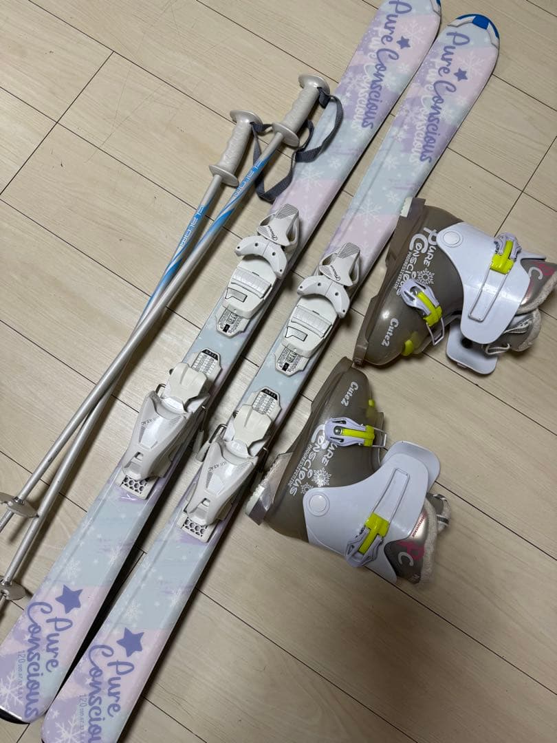 Pure Conscious スキー板120 とバインディング　靴　セット 2026年最新】スキー板 ピュアコンシャスの人気アイテム - メルカリ