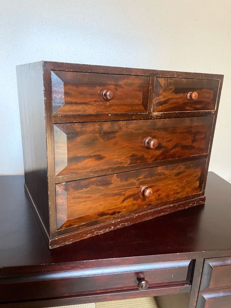 慈雨　松本民芸家具 凸面 小引き出し 民藝家具小物タンス 整理箪笥 松本民芸家具 凸面小抽出 中古 収納棚 キャビネット 古民家 和風 松民