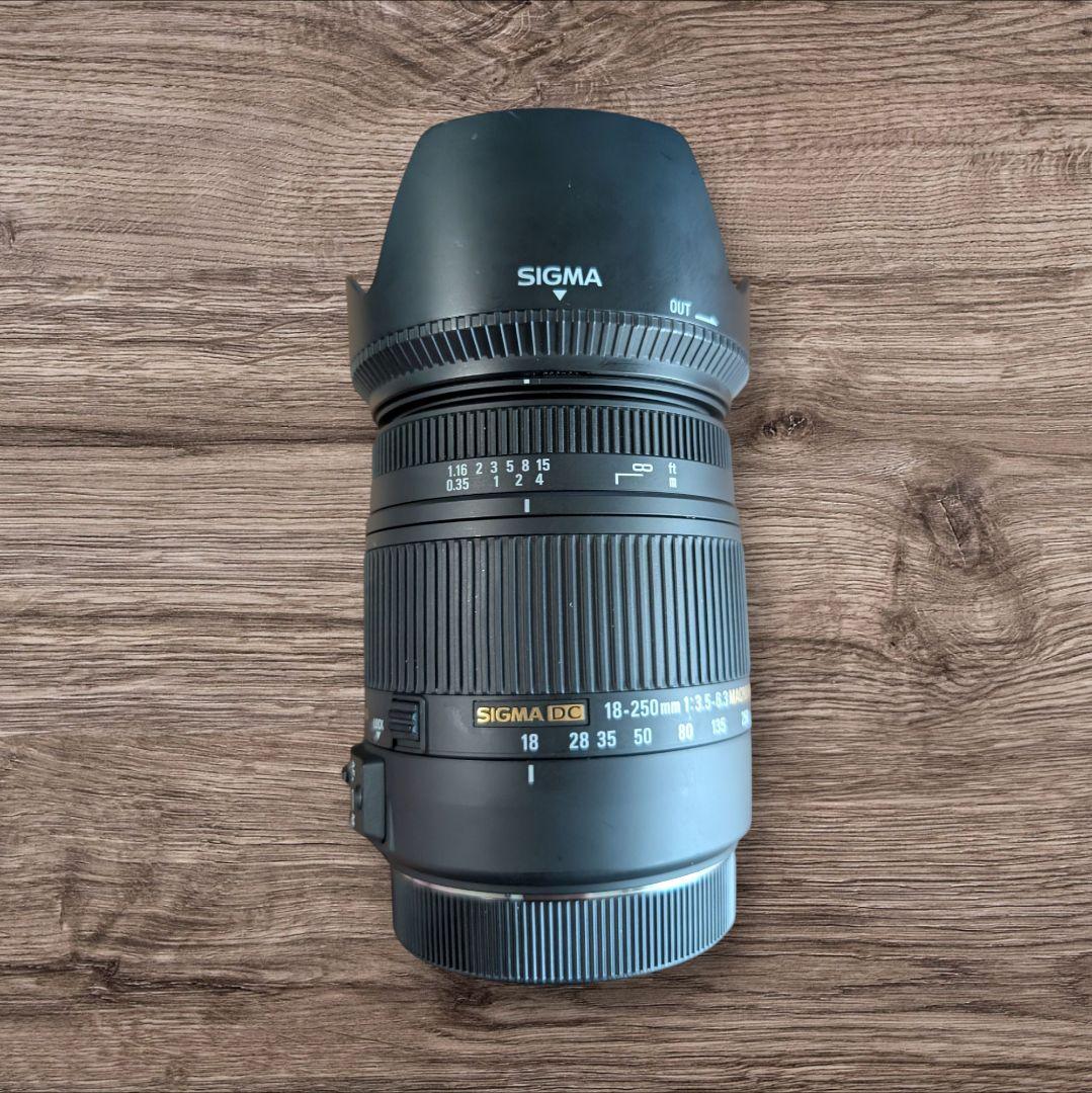 【中古】SIGMA 18-250mm F3.5-6.3 Canon用 フード付