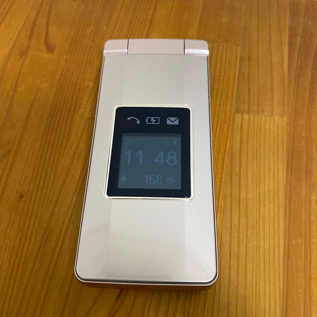 かんたん携帯10 SHARP 807SH ソフトバンク ゴールド卓上充電ホルダ付