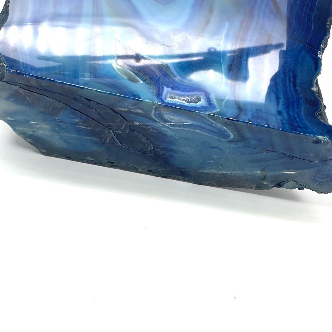 特大！ 8.0kg アゲート メノウ 瑪瑙 ブルー 原石 鑑賞石 置物