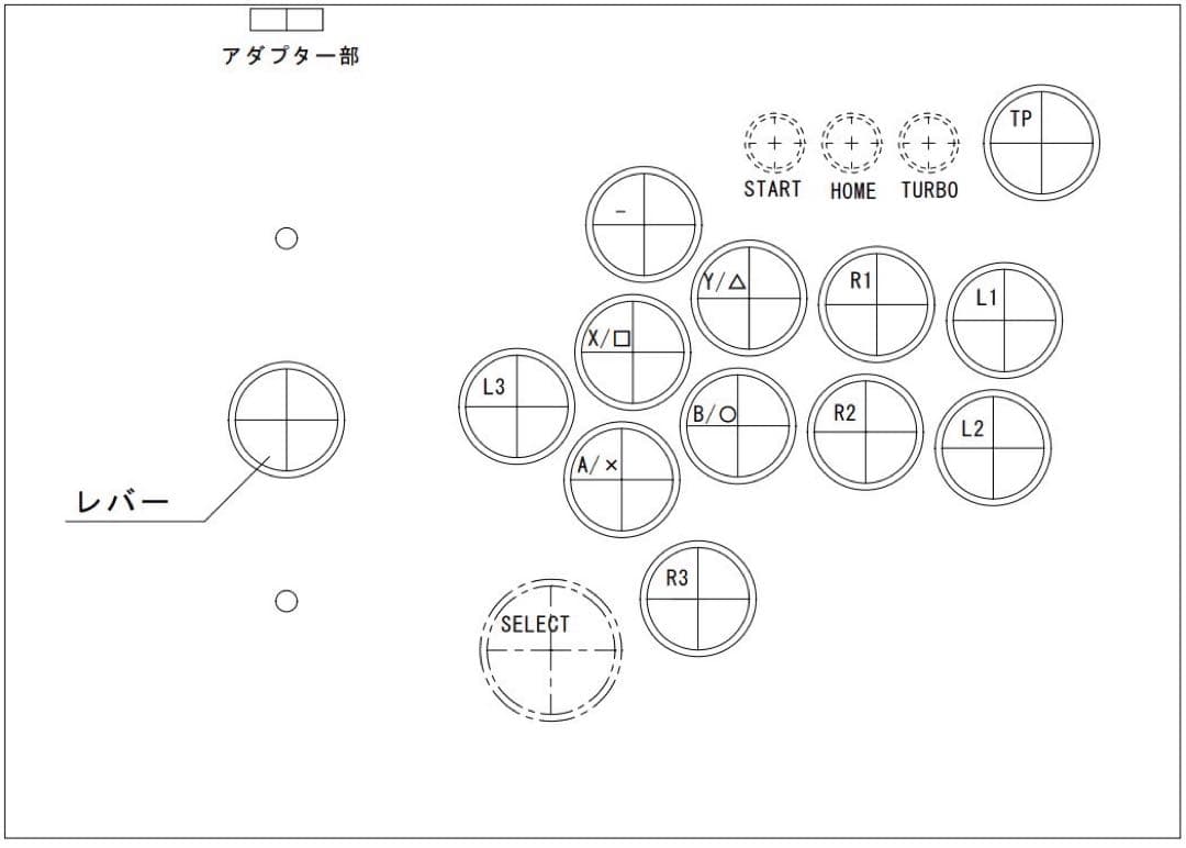 CPC-L24】アーケードコントローラー アケコン 自作 24mm 11ボタン