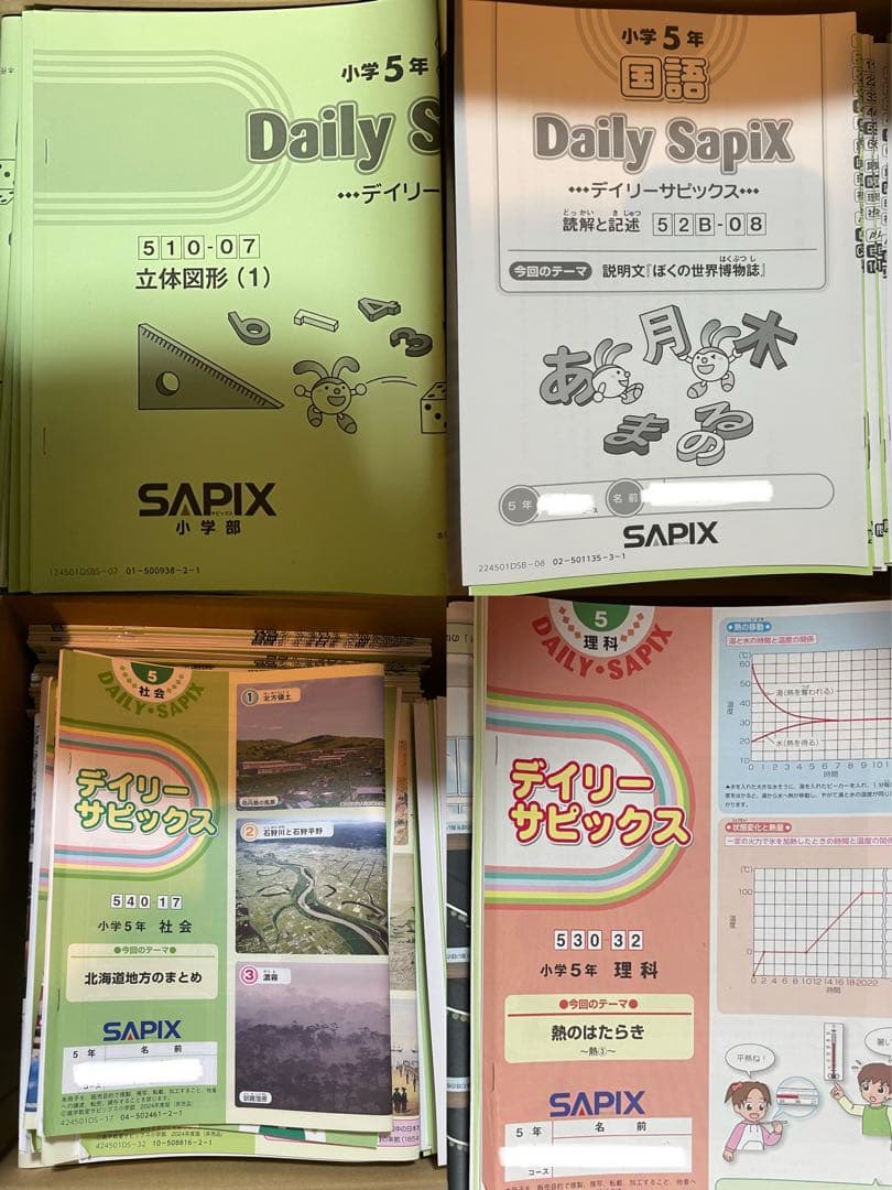 2024年度 サピックス 5年 平常授業テキスト 年間セット 欠番なし