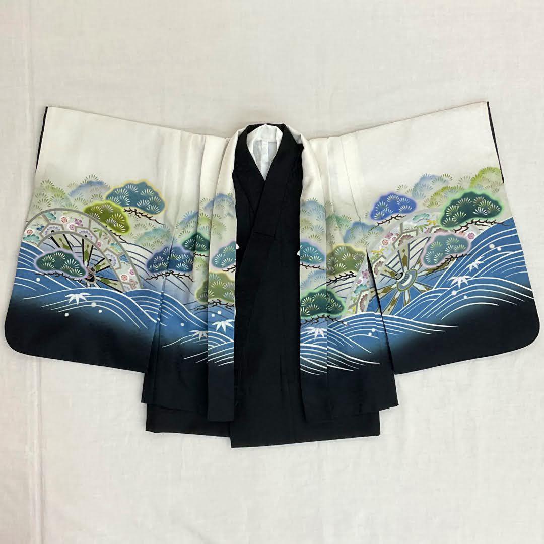 七五三 ３歳 男児 羽織・着物セット 43cm 男の子 レンタル処分品 男の子 七五三 着物 3歳 レンタル 男の子 羽織袴 フルセット 着物セット