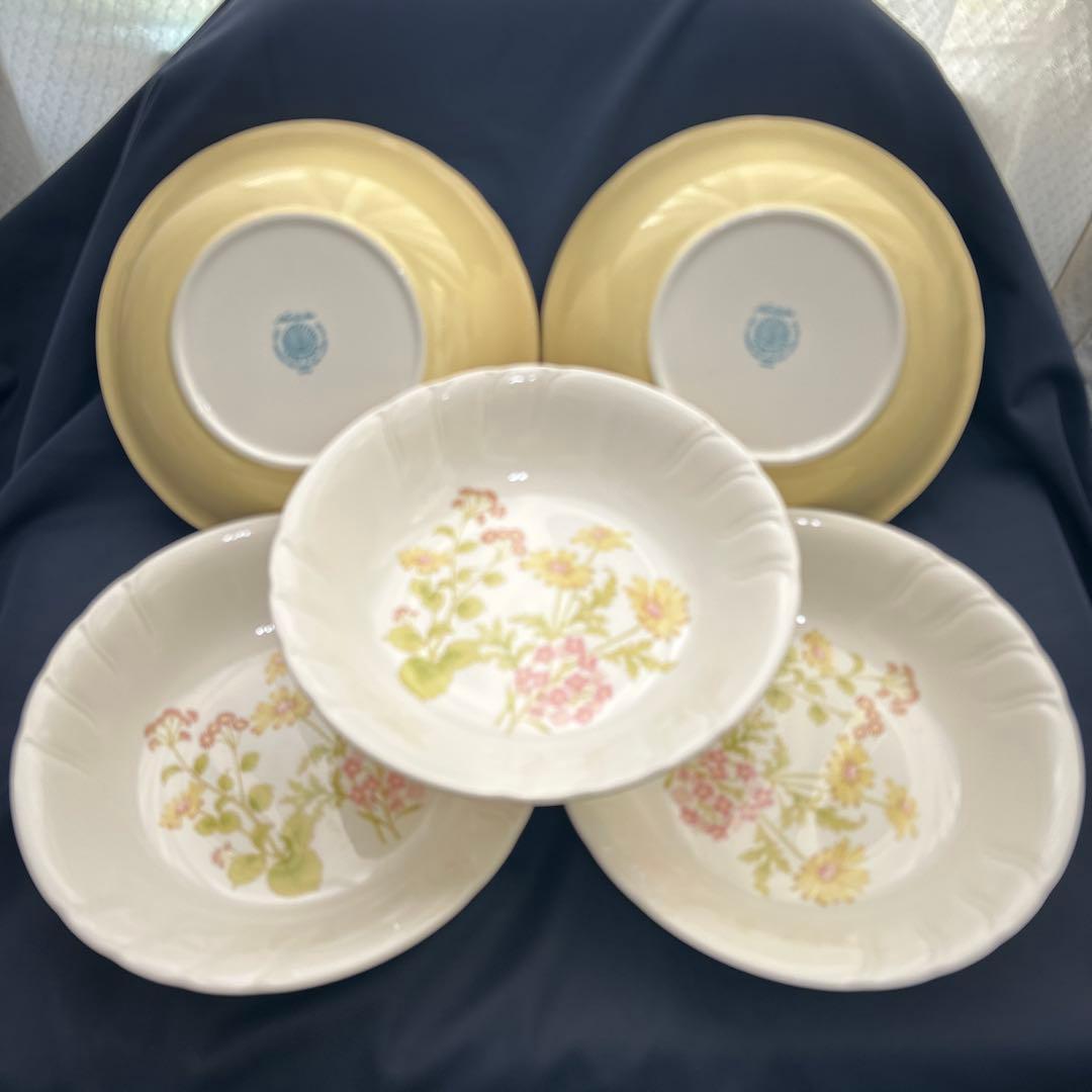 ◉本日限定◉ノリタケ クラフトーン 深皿 5枚組 花柄 黄色 - メルカリ