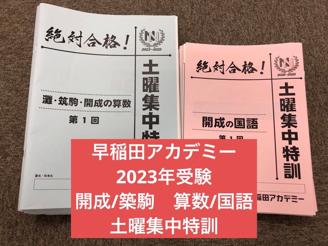 早稲田アカデミー NN開成（筑駒/灘）コース 土特/正月他 国算 2023