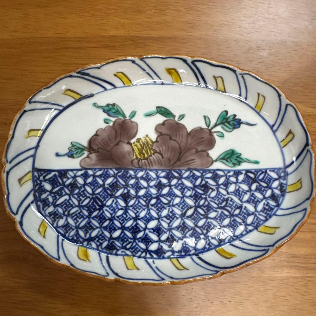 ⭐️九谷焼⭐️正木春蔵❤️牡丹 　輪花オーバル皿3枚セット