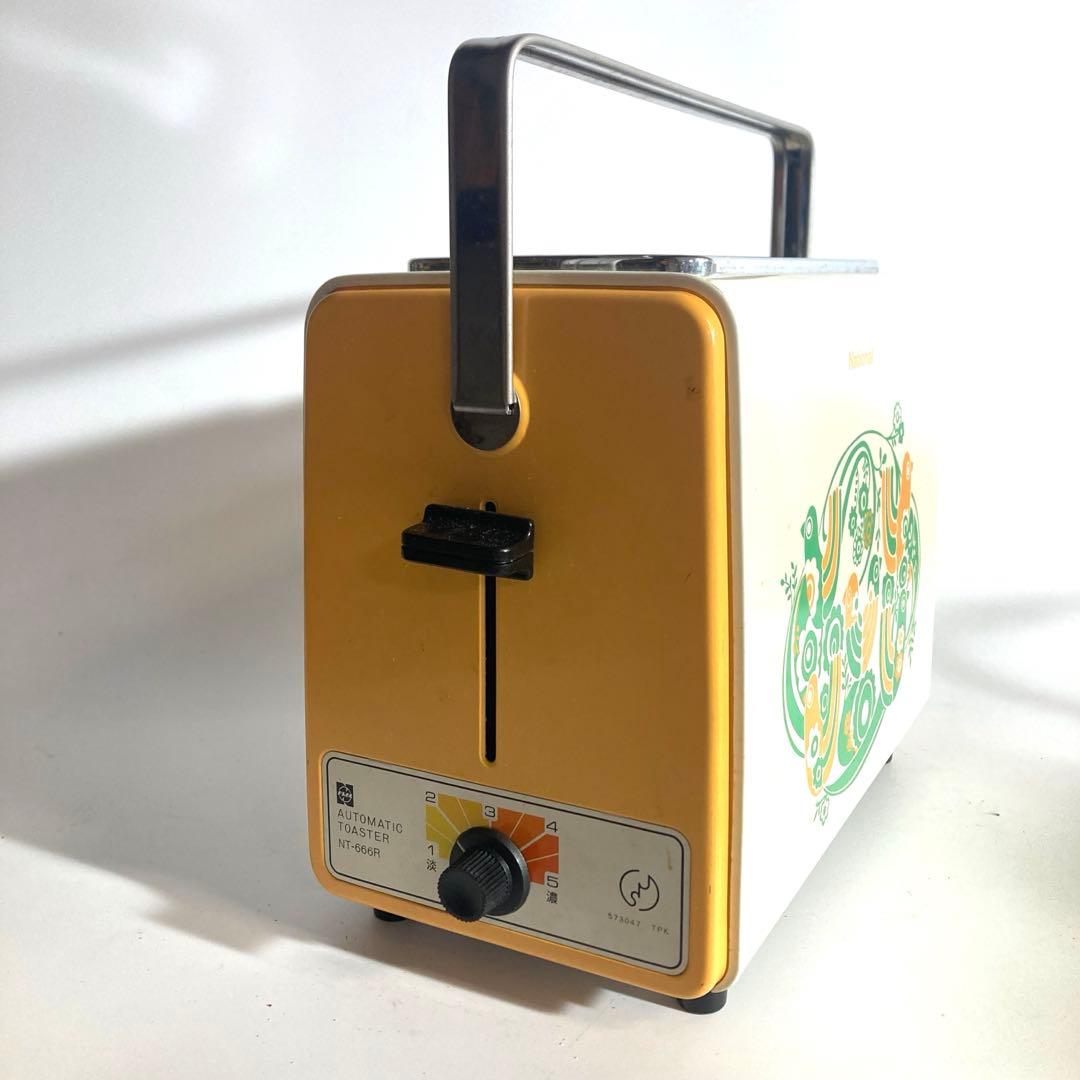 ナショナル製 昭和レトロ鳥柄 ポップアップ トースター 当時もの