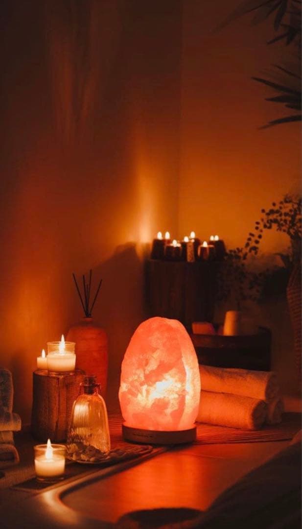 ヒマラヤピンクソルトランプ 卵型 1kg LED赤ライト内蔵 間接照明