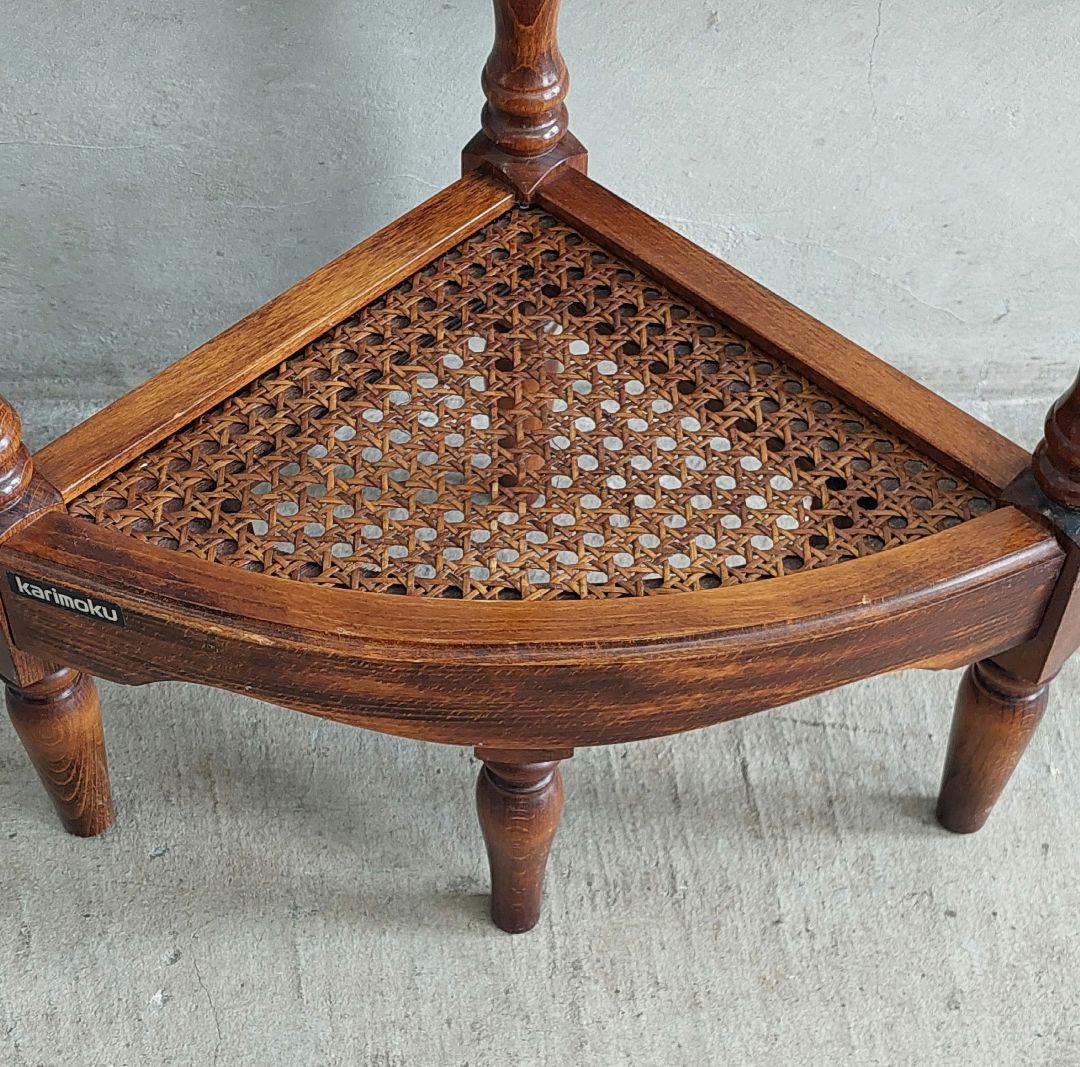 カリモク コロニアル 電話台 コーナーラック フラワースタンド - メルカリ