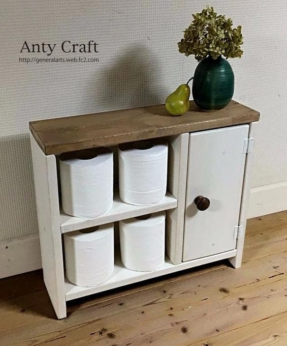 【サイズオーダー可】【引取可能】無垢材　目隠し扉がついた！トイレ収納 UN/Ｗ b2e829af1597b975b505bc3b8a6b13