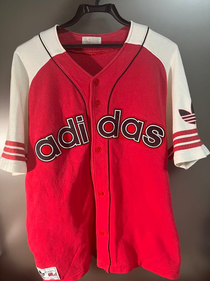 希少】Lサイズ80s-90s デサント製 adidasベースボールシャツ風 - メルカリ