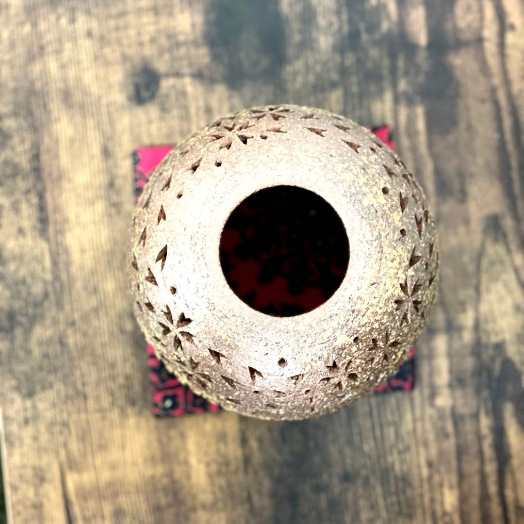 手作り陶器 手彫り桜のランプシェード♡ ソケット付き‼︎ T- 4