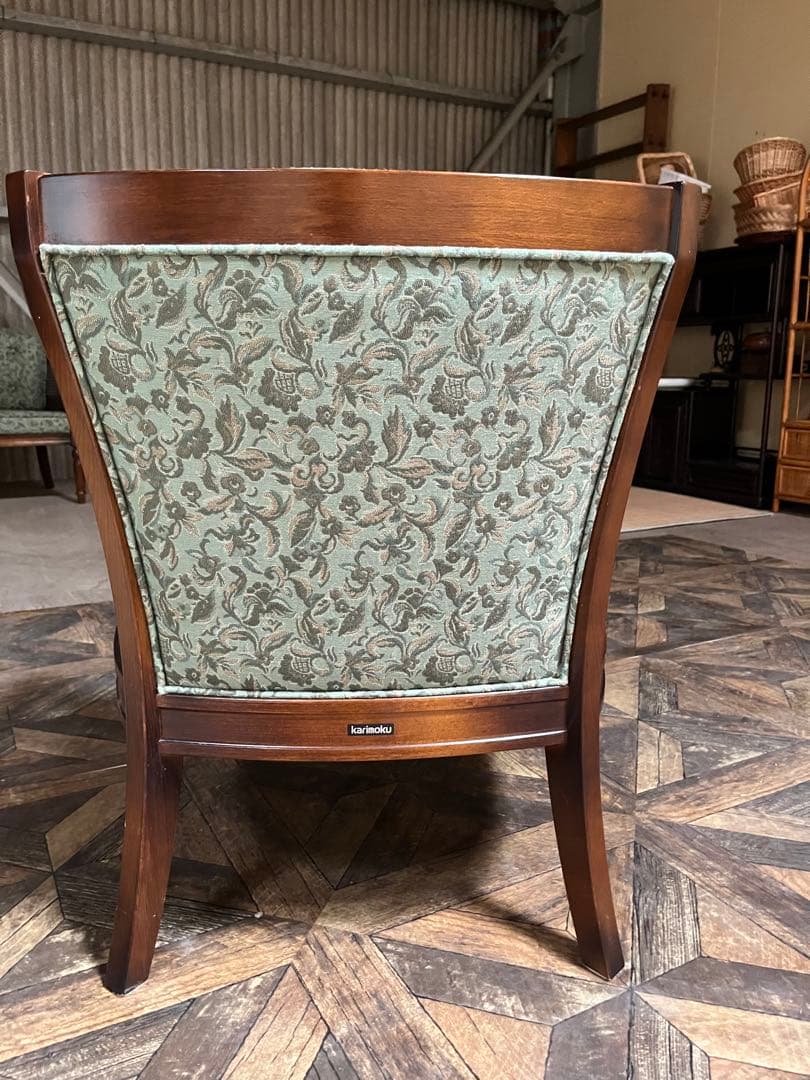 野の花子様専用＊カリモク コロニアル シングルソファ肘掛 椅子1人掛け