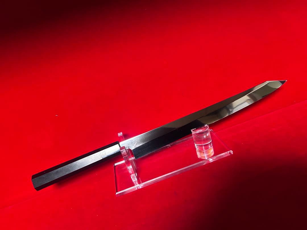 包丁 剣型切付 刺身包丁 尺 鬼反り 鏡面仕上げ 切味抜群 箱付 未使用品
