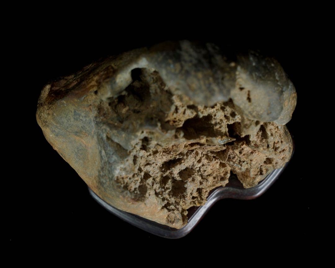 水石 自然石 立石 山景石 台座付 2.5kg 景石 盆景 盆石 飾石 観賞石