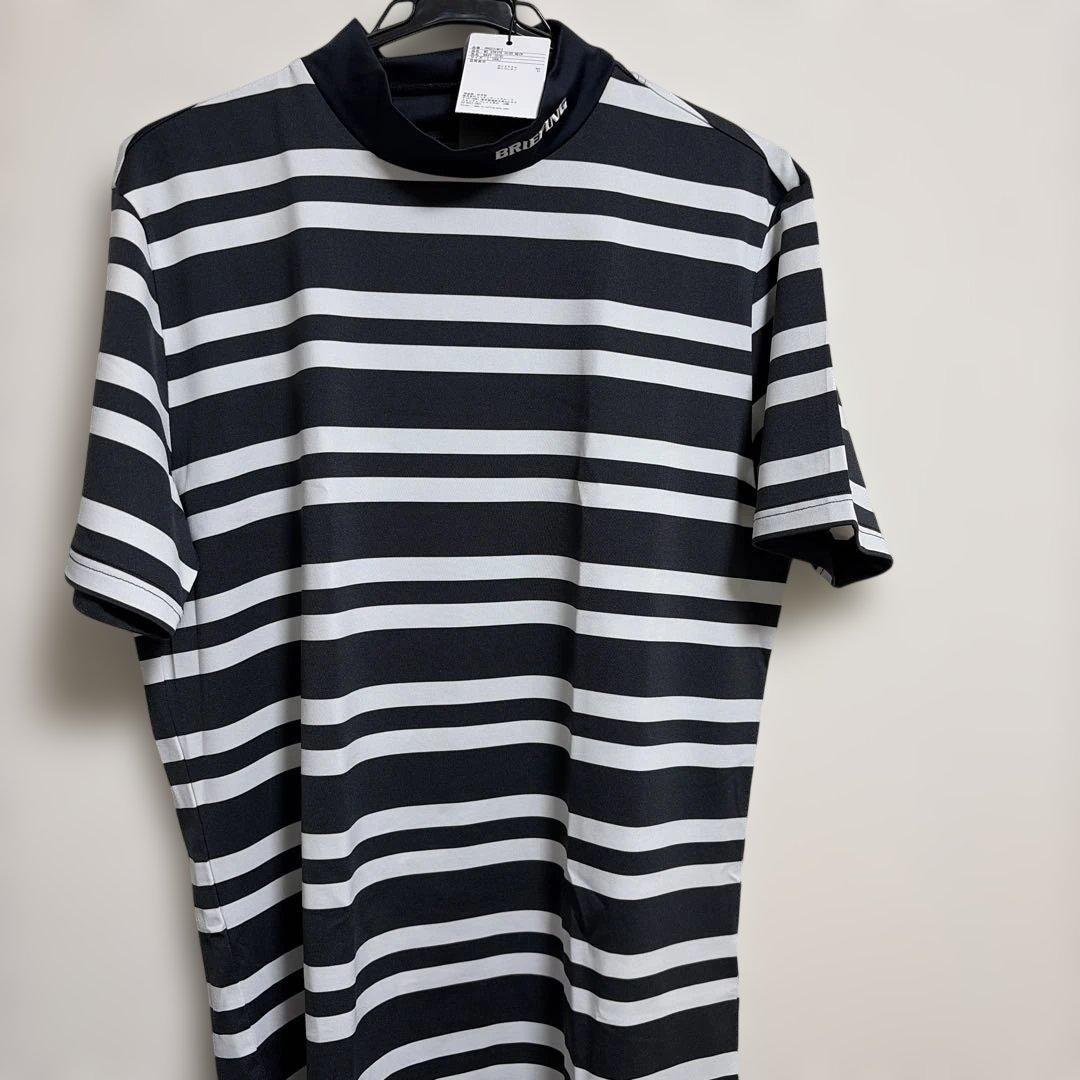 ブリーフィングメンズハイネックボーダーブラックサイズL MENS POLARTEC WINDBLOCK HIGH NECK（メンズポーラテックウィンド