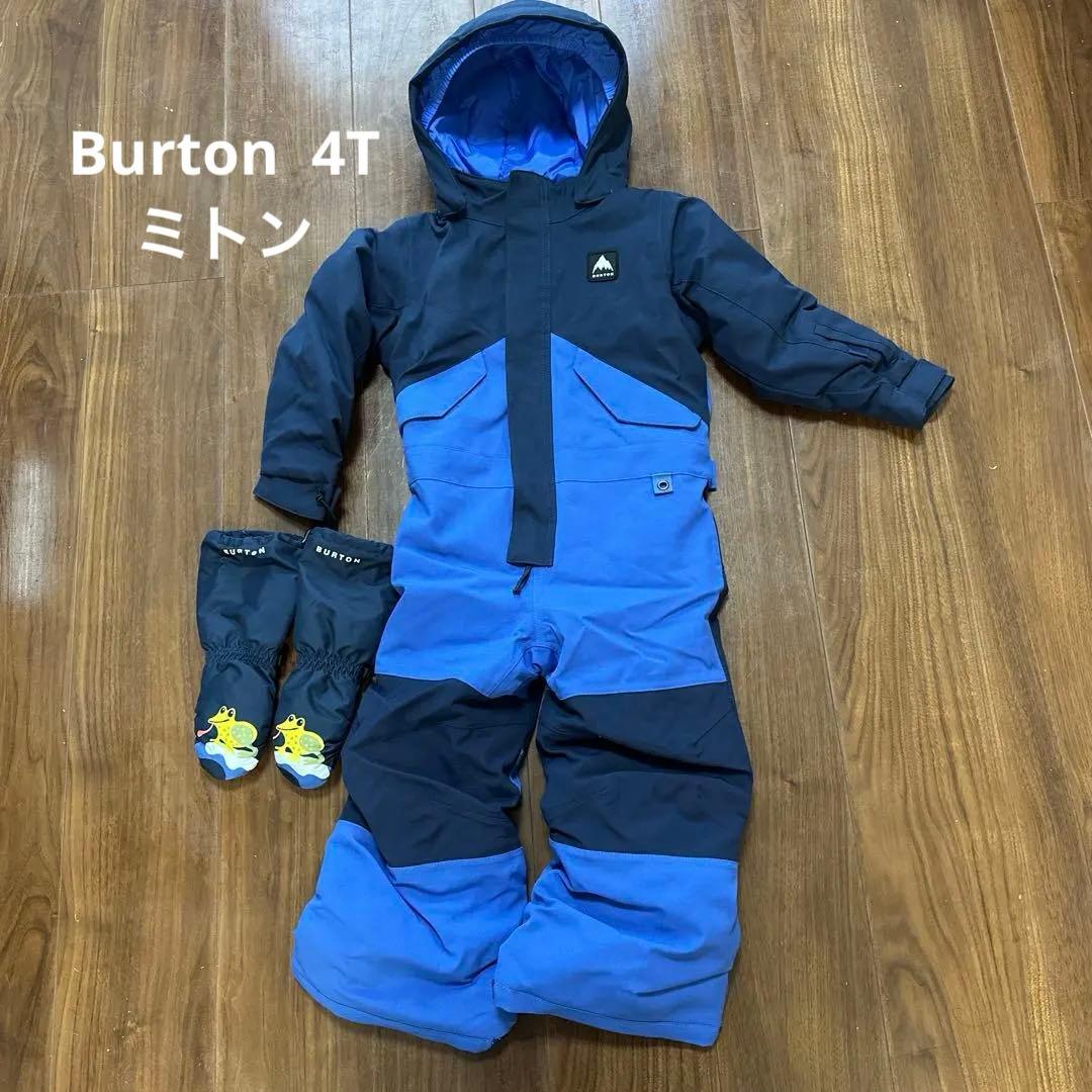 BURTON 子供用スキーウェア 4T ネイビー/ブルー 手袋セットキッズつなぎ BURTON 子供用スキーウェア 4T ネイビー/ブルー 手袋セットキッズ