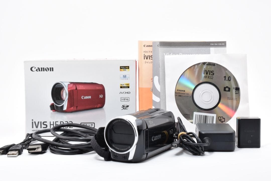 【美品】Canon iVIS HF R32　ビデオカメラ　動作確認済 Amazon | Canon デジタルビデオカメラ iVIS HF R32 ブラック 光学32倍