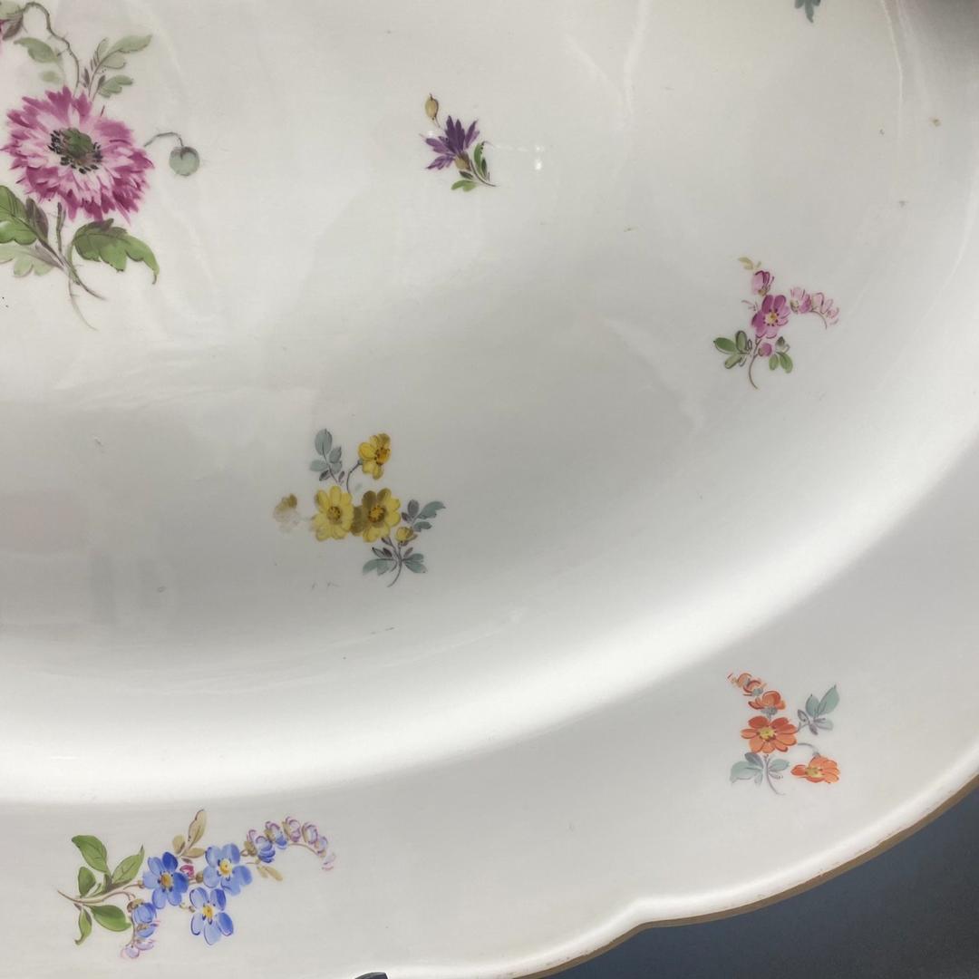 1117F 希少 マイセン 散らし小花 スキャタードフラワー オーバル