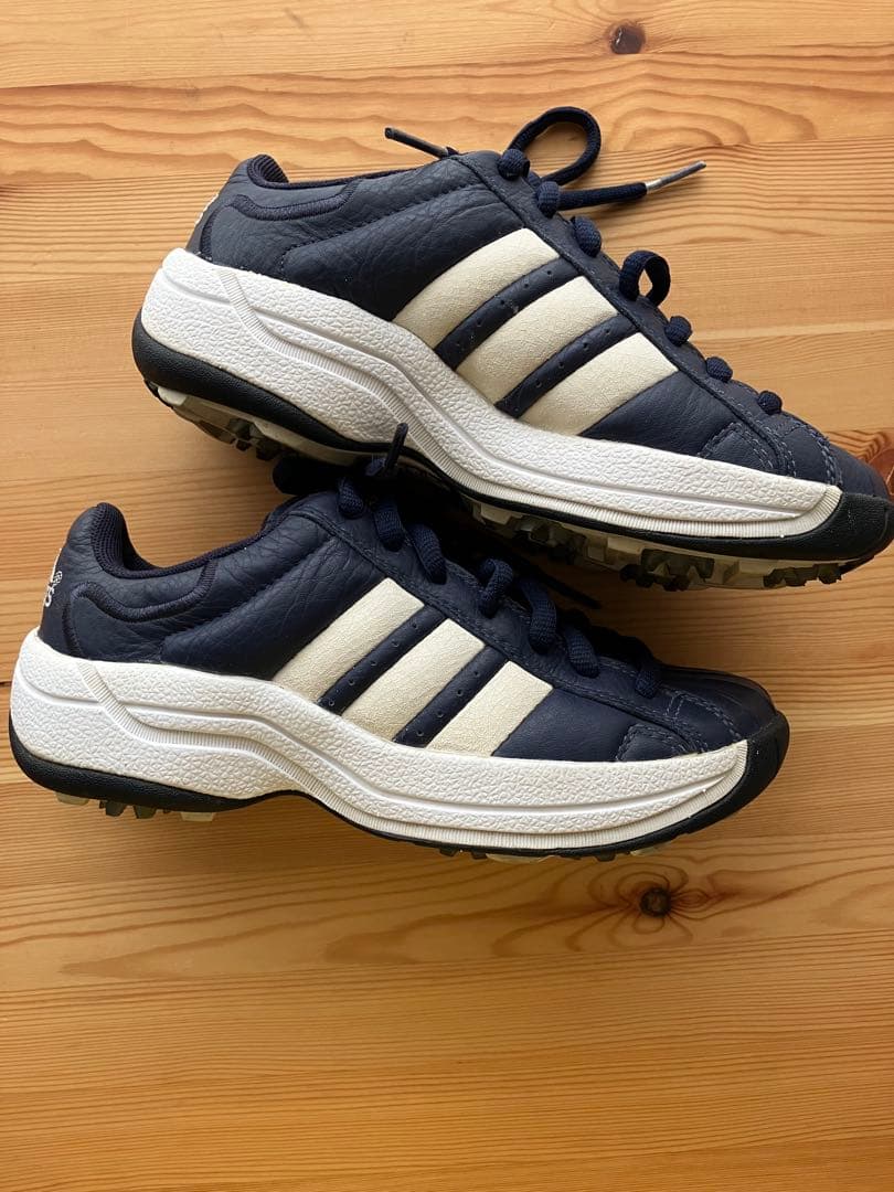adidas ゴルフシューズ ネイビー/ホワイト - メルカリ