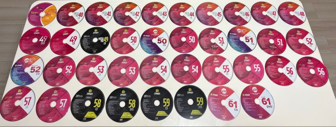 ズンバ ZUMBA ZIN40〜61 バックナンバCD＋DVD（60番欠番）