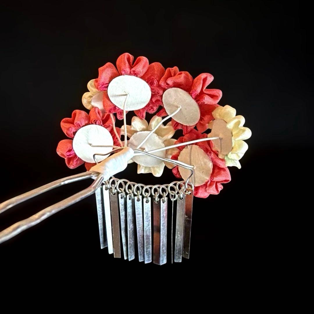 勝山髪飾り 七五三 7歳 (濃いピンク×クリーム色) 蝶 - メルカリ