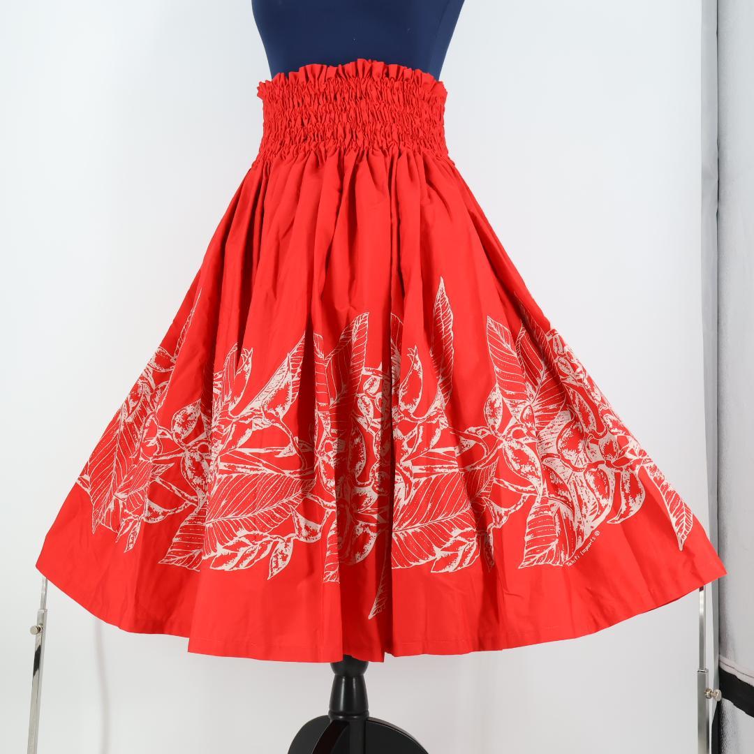 美品 フラダンス衣装】レッド Tahiti Imports パウスカート 花柄