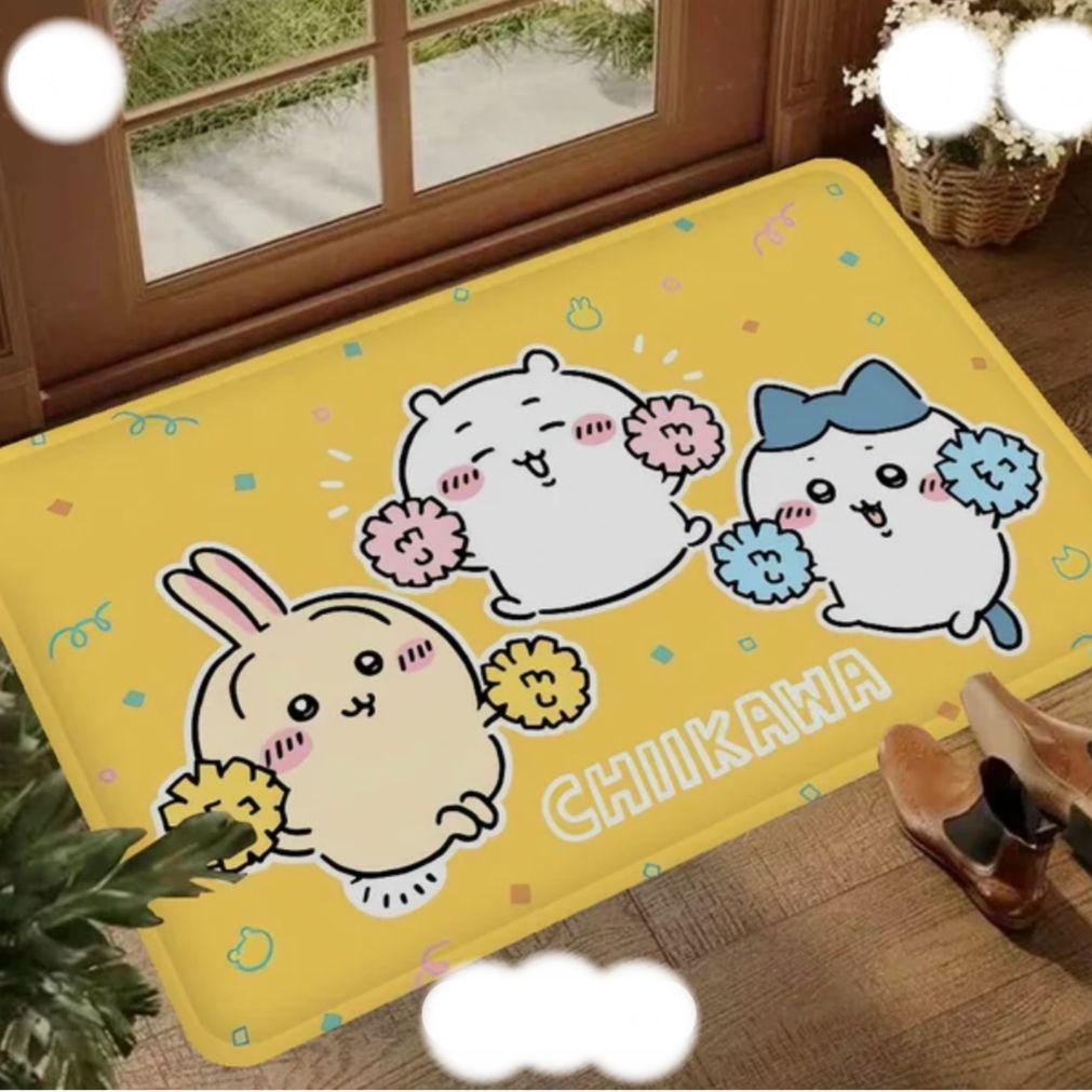 新品] ちいかわ バスマット 玄関マット ハチワレ うさぎ 滑り止め付き