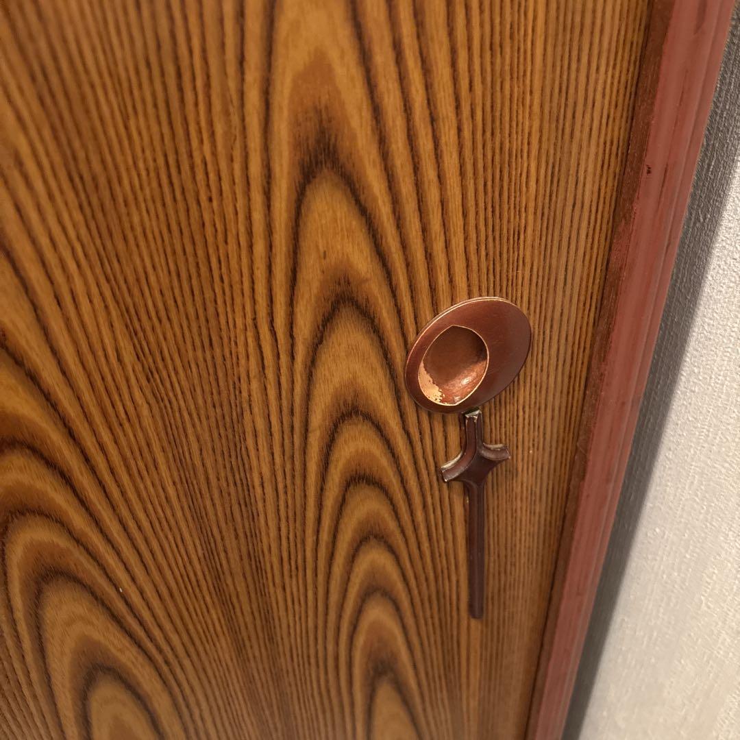 レトロポップ 昭和 レトロ アンティーク 木製スライド式 靴箱 茶色 2扉