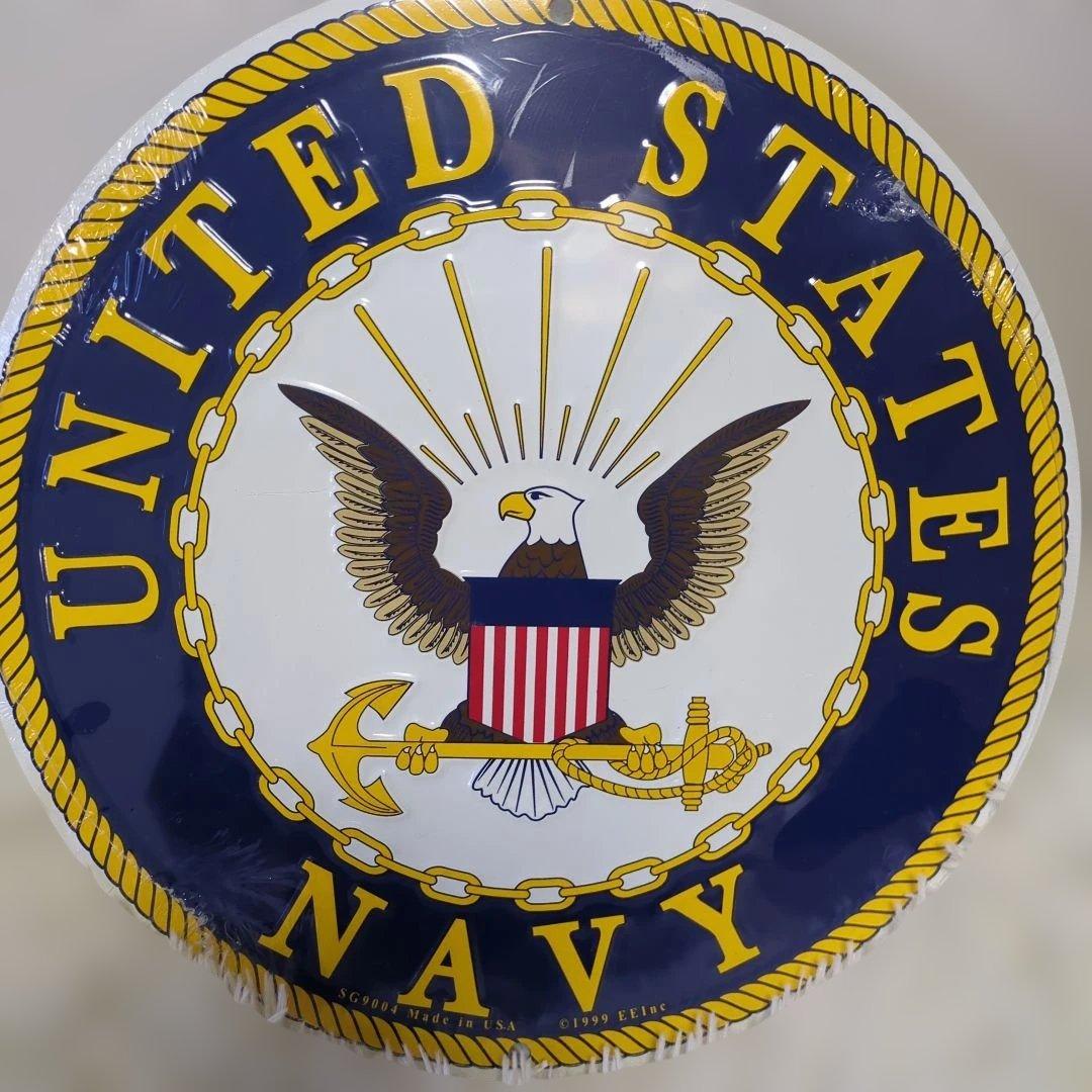 新品　U.S.NAVY　USA製　アルミ　看板　エンブレム　デットストック